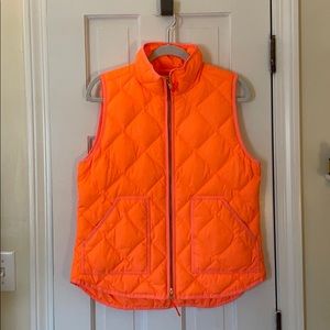 J.Crew puffer vest | neon coral